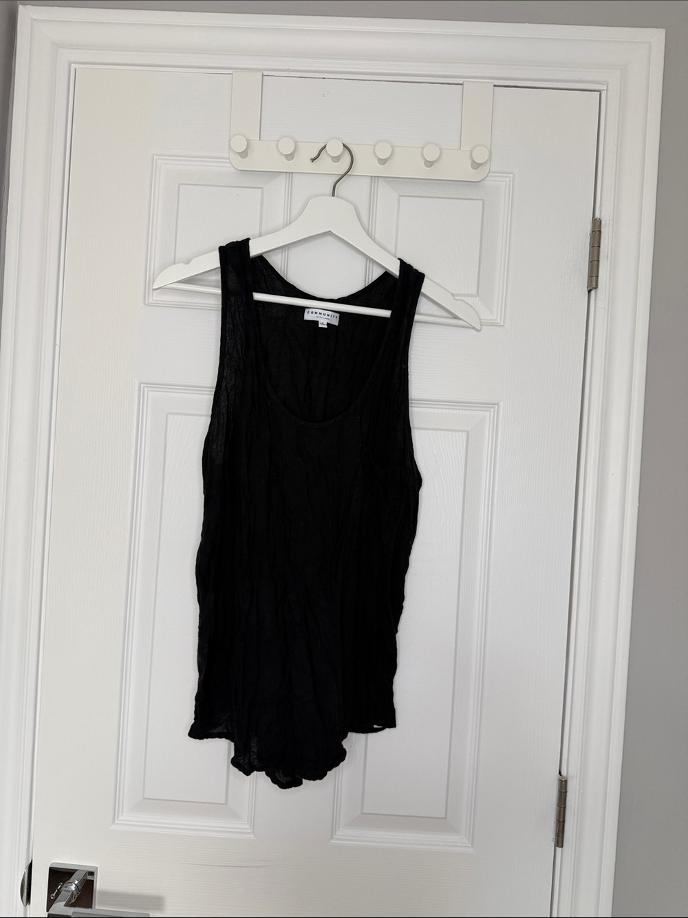 Aritzia Black Ribbed Scoop Tank Top